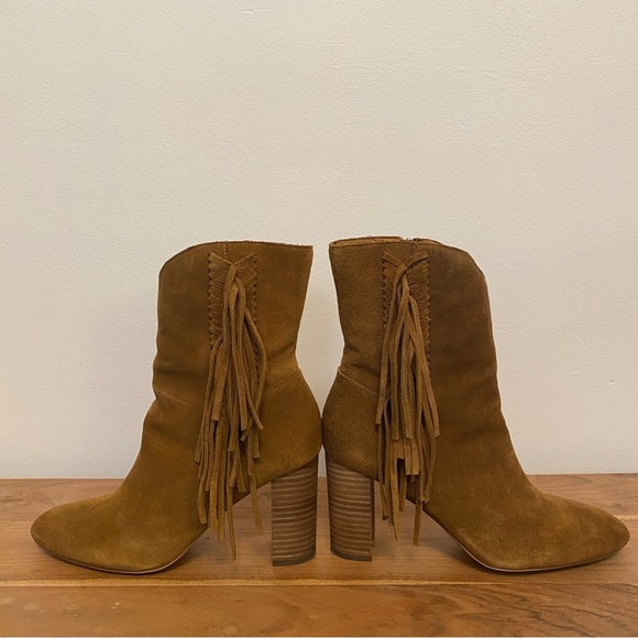Charles By David Charles - Boulder Suede Booties with Fringe - Cognac Sz 9 - Picture 9 of 16